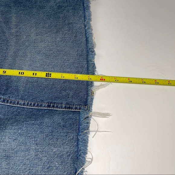 Free People Button Fly Fray Hem Jean Mini Skirt 30 - Picture 13 of 17